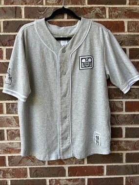 Disney Parks Grey Button-Front Women's Baseball Shirt
